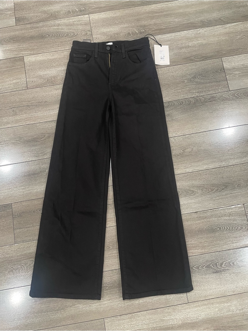Joe's Jeans Black High-Rise Wide-Leg Jeans